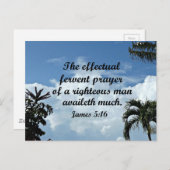 James 5:16 Het effectieve fervent gebed van Briefkaart (Voorkant / Achterkant)