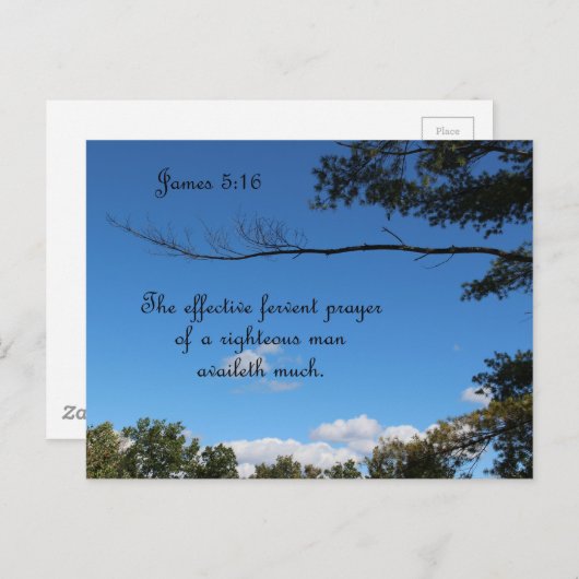 James 5:16 Het effectieve fervent gebed van Briefkaart (Voorkant / Achterkant)