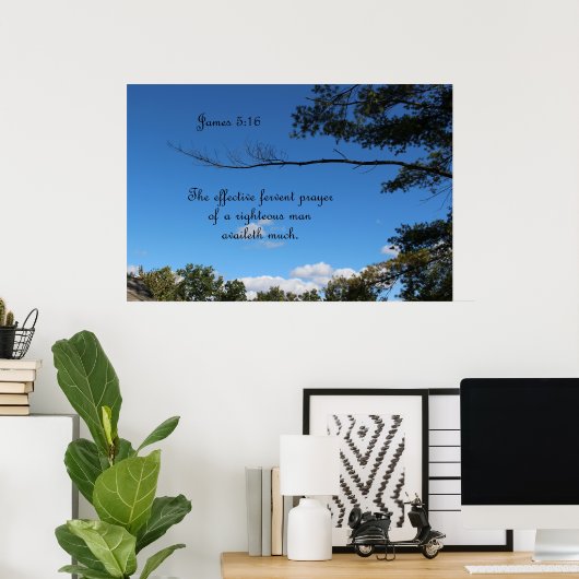 James 5:16 Het effectieve vruchtbare gebed van een Poster (Thuiskantoor)