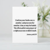 James 5:16 KJV BijbelscriptWenskaart Kaart (Staand voorkant)