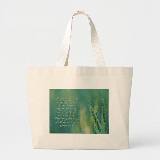 James 5:6-8 DoorzettingsInspirerend Grote Tote Bag (Voorkant)