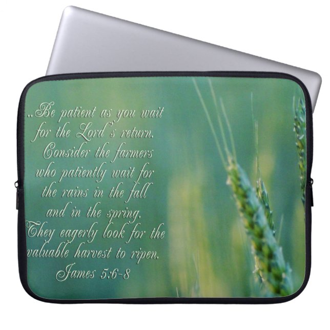 James 5:6-8 DoorzettingsInspirerend Laptop Sleeve (Voorkant)
