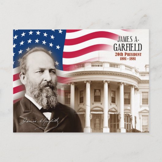 James A. Garfield - 20e President van de VS Briefkaart (Voorkant)