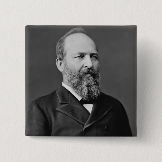 James A. Garfield Vierkante Button 5,1 Cm (Voorkant)