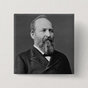 James A. Garfield Vierkante Button 5,1 Cm
