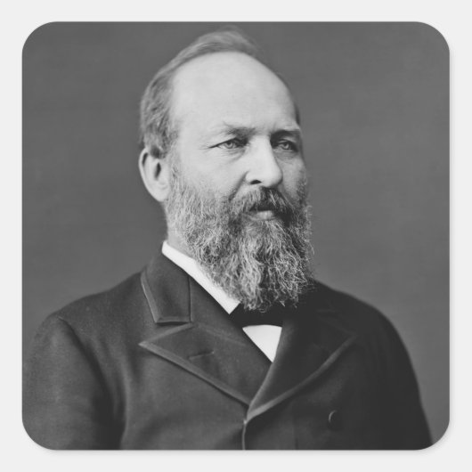 James A. Garfield Vierkante Sticker (Voorkant)