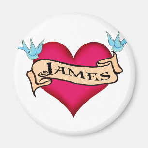 James - Aangepast Tattoo T-shirts en cadeautjes Magneet