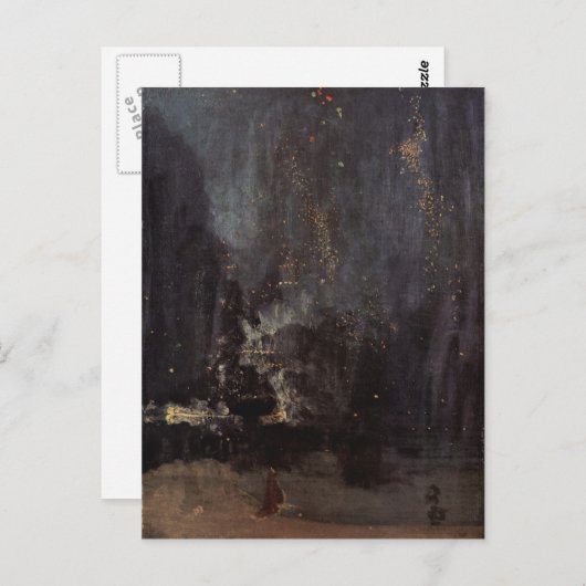 James Abbott McNeill Whistler - Nocturne in het zw Briefkaart (Voorkant / Achterkant)