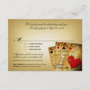 James & Annette Vegas METALLIC CHAMPAGNE RSVP Kaartje