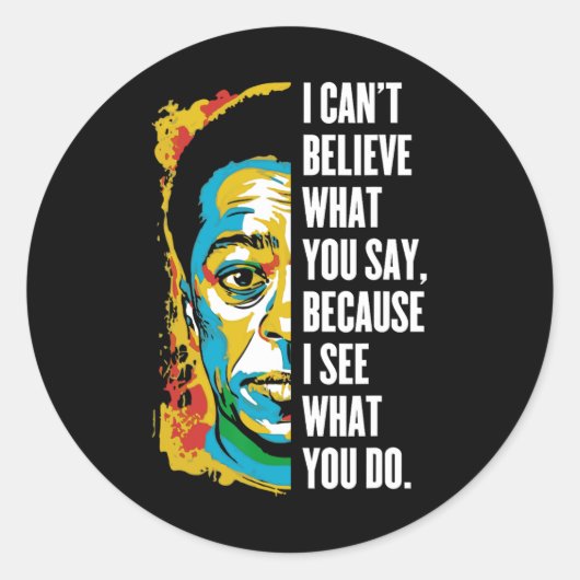 James Baldwin Graffiti Art Juneteenth Black Histor Ronde Sticker (Voorkant)