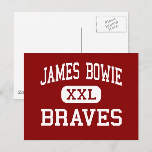 James Bowie - Braves - Middle - Amarillo Texas Briefkaart (Voorkant / Achterkant)