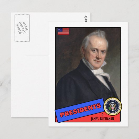 James Buchanan Baseball Card Briefkaart (Voorkant / Achterkant)