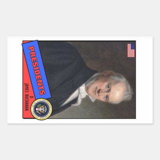 James Buchanan Baseball Card Rechthoekige Sticker (Voorkant)