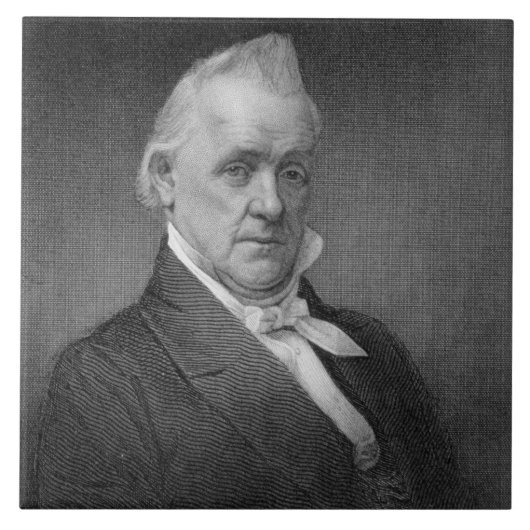 James Buchanan, gegraveerd door Henry Bryan Hall ( Tegeltje (Voorkant)