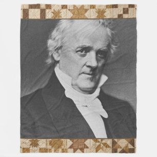 James Buchanan — Vintage Presidentiële Quilt Dekbe Fleece Deken