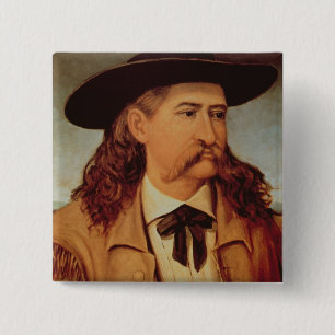 James Butler 'Wild Bill' Hickok (1837-76) 1874 (oi Vierkante Button 5,1 Cm