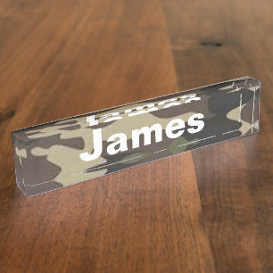 James camouflage bureaunaambordje naambordje