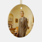 James Carter White House Presidential Portret Keramisch Ornament (Rechts)