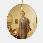 James Carter White House Presidential Portret Keramisch Ornament (Links)