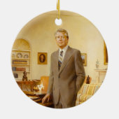 James Carter White House Presidential Portret Keramisch Ornament (Achterkant)