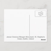 James Clarence Mangan Monument, Dublin, Ierland Briefkaart (Achterkant)