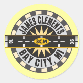 James Clements Airport Bay City MI 3CM Ronde Sticker