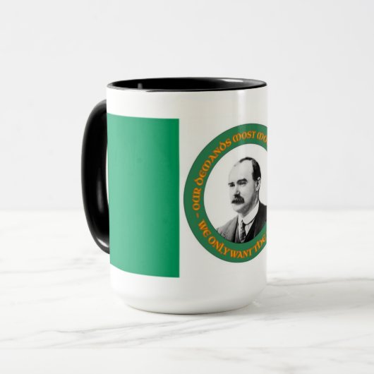 James Connolly Quote - Irish Flag - Coffee Mok (Voorkant links)