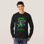 James Crushin' It Since Day One Astronaut Dinosaur T-shirt (Voorkant volledig)