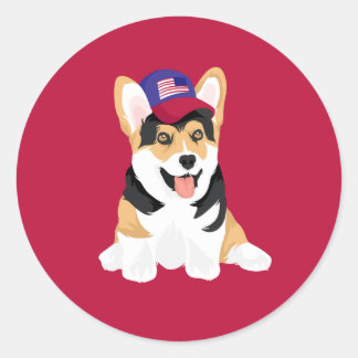 James de Rode kopte driekleur Corgi in juli Ronde Sticker