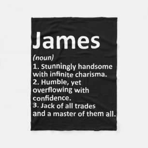 James Definition Personal Name Funny Birthday Fleece Deken