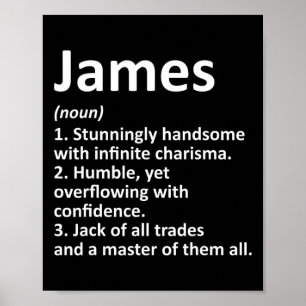 James Definition Personal Name Funny Birthday Poster