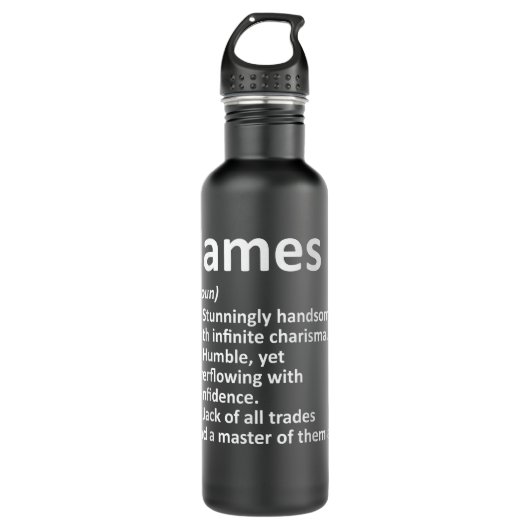 JAMES Definition Personalized Name Funny Birthday Waterfles (Voorkant)
