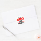James ding dat je niet zou begrijpen ronde sticker (Envelop)