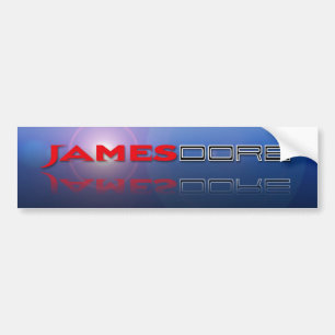 James Dore Logo blauwe lense flare Bumpersticker