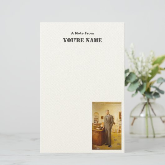 James Earl Carter schilderde een Amerikaans Presid Briefpapier (Staand voorkant)