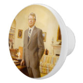 James Earl Carter schilderde een Amerikaans Presid Keramische Knop (Rechts)