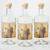 James Earl Carter schilderde een Amerikaans Presid Likeurfles Etiket (Flessen)