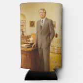 James Earl Carter schilderde een Amerikaans Presid Seltzer Blikjeskoeler (Achterkant)