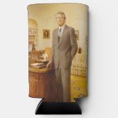 James Earl Carter schilderde een Amerikaans Presid Seltzer Blikjeskoeler (Voorkant)
