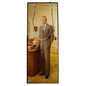 James Earl Carter schilderde een Amerikaans Presid Wijn Cadeautas (Achterkant)