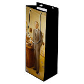 James Earl Carter schilderde een Amerikaans Presid Wijn Cadeautas (Voorkant Gekanteld)