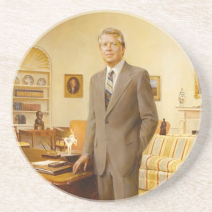 James Earl Carter schilderde een Amerikaans Presid Zandsteen Onderzetter