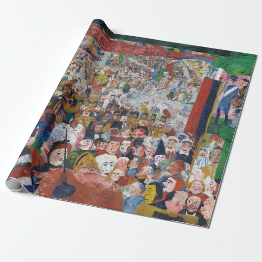 James Ensor Christus's binnenkomst in Brussel in 1 Cadeaupapier (Uitgerold)