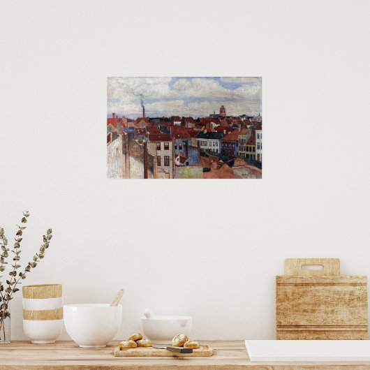 James Ensor The Rooftops of Ostend Poster (Keuken)