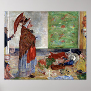 James Ensor Versterking van de Maskermuis Poster