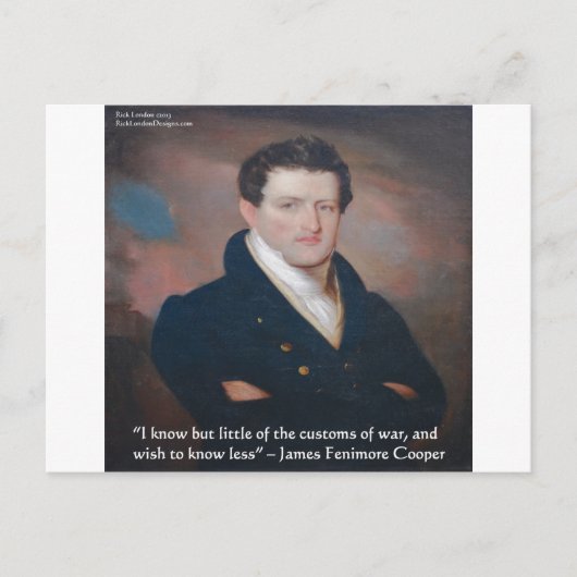 James Fenimore Cooper Oorlogsquote Briefkaart (Voorkant)