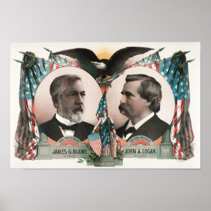 James G. Blaine en John A. Logan Poster van de Ver