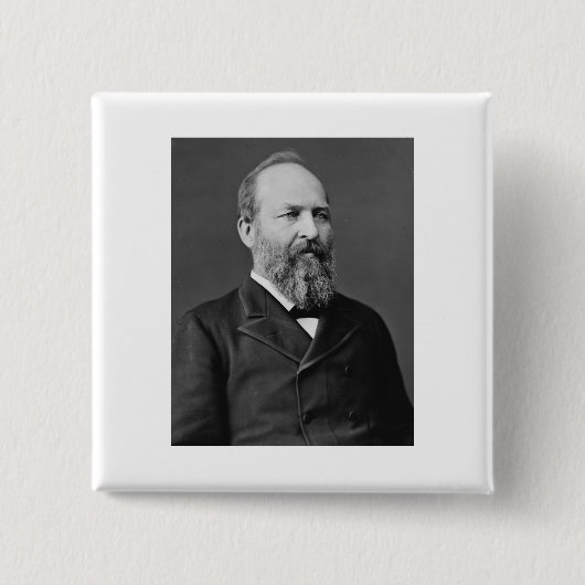 James Garfield 20th President Vierkante Button 5,1 Cm (Voorkant)