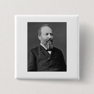 James Garfield 20th President Vierkante Button 5,1 Cm