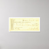 James Garfield Ondertekende controle vanaf 25 janu Canvas Afdruk (Voorkant)